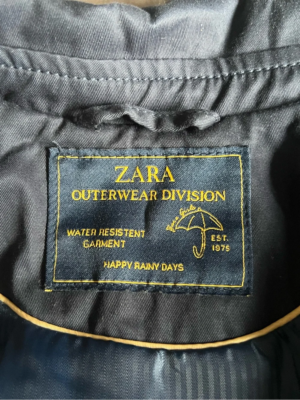 NWOT ZARA Kids Dark Blue Trench Coat Girls size 9-10 Water Resistant
